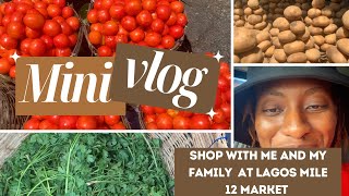 Detailed Food shopping at Lagos mile 12 Market with my family. Vlog