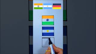 bendera kenegaraan India+Arentina+Germany #flag #art #drawing #shorts #viral