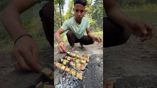 Making Paneer Tikka In Jungle #shorts