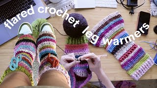 i crocheted flared leg warmers for the first time | crocheting with color!