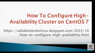 How To Configure High-Availability Cluster on CentOS 7