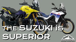 The V-Strom 800 DE is BETTER than the Transalp - 2023 Suzuki versus Honda ADV Comparison