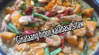 How to cook Ginataang hipon kalabasa at sitaw/easy and quick recipe