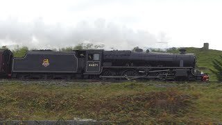 Black 5 44871 at Beeston Signal Box Cheshire 20th November 2021