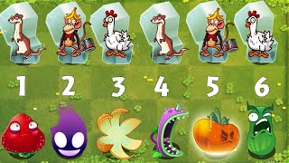 Pvz 2 Gameplay - All Plants 1 POWER-UP vs 99 Frozen ANIMAL Zombies - Which Plant 's Best ？