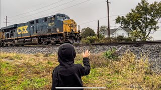 TRAIN TRACKING #14 | Catching Freight Trains IN THE RAIN With Levi!