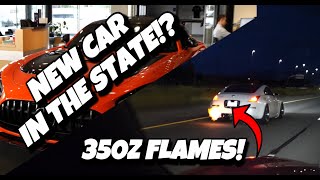 NEW CAR IN THE STATE!? MERCEDES GT!?(350Z CRAZY!! FLAMES!)