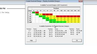 Minitab Screening Experiment Design