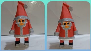 How to make santha clause using paper glass#Christmas craft#Kids craft#Paper craft#Santa Claus 🎅