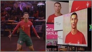 Cristiano Ronaldo taking over Times Square with his new wax figure in Madame Tussauds museum in NY