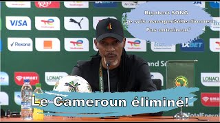 Le Cameroun éliminé, Conférence de presse de Rigobert Song