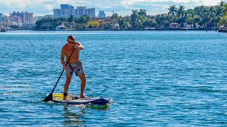 На надувной доске по Indian Creek.Miami Beach.USA