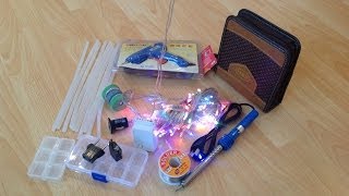 Посылка из Китая : Glue gun, гирлянда, паяльник, олово, CD сумка, зарядка, коробки