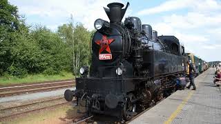 Locomotive 354.195" Všudybylka" at the railway station Březnice (27th July)