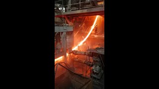 Single continuous casting machine for makin steel billets