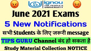 IGNOU 5 New Notifications | TIPS GURU message for all Students, June 2021 Assignment Status UPDATE