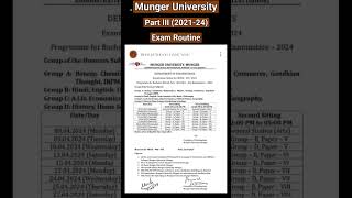 Munger University Part III (2021-24) Exam Routine Released