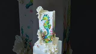 Эффектный торт с росписью. Spectacular cake with painting