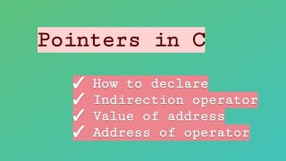 Pointers in C