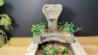 Very beautiful wonderful waterfall fountain water fountain making at home