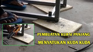 Tutorial cara membuat kursi panjang || bahan besi hollow tanpa las part 7