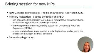 Briefing session: The Precision Breeding Act