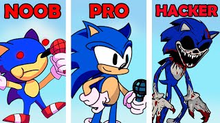 FNF Sonic Character Test | NOOB vs PRO vs HACKER | Gameplay VS Playground