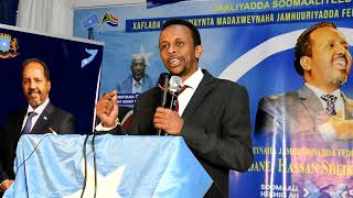 Johannesburg - Ceydarus Cilmi oo ka hadlay Munasabad lagu soodhawenayay Madaxweyne Xasan Sh. Maxamud