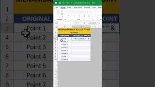 MENAMBAHKAN BULLET POINT DI EXCEL #shorts #excel #exceltips