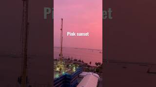 Pink sunset sky