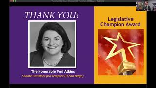 LEGISLATOR AWARD: California Senate Pro Tem Toni Atkins