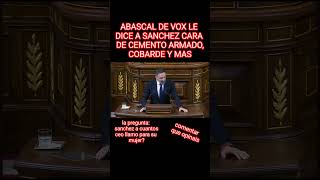 ABASCAL DE VOX LE DICE A SANCHEZ "CARA DE CEMENTO ARMADO", COBARDE . A CUANTOS CEO LLAMO PARA BEGO?