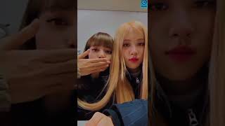 Lisa kissed Rosé on the cheek.