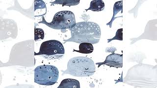 Watercolor illustration | Cute baby whales pattern for kids fashion