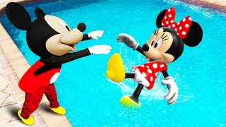 GTA 5 Mickey Mouse vs Minnie Mouse Water Ragdolls & Fails #9 [Euphoria Physics]