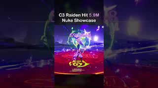 C3 raiden hit 5.9M nuke showcase #genshinimpact #raidenshogun