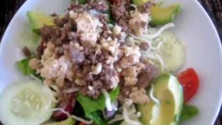 Body For Life Diet Lunch - Day 6 - Salad with Ground Sirloin & Chicken