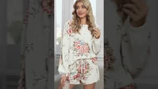 Two-Piece Tie-Dye Pajama Set Loose Fit Long Sleeve Loungewear #youtubeshorts #clothing #ytshorts