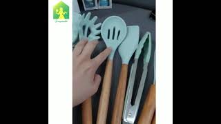 Srumah Set Spatula Alat Masak Dapur GLANYOMI Kitchen Utensils Silicon 9 Pcs - KT397