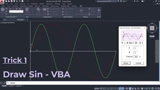 Trick1 -  draw sin function by AutoCAD VBA                       ترك 1 - رسم دالة الجيب بالاوتوكاد