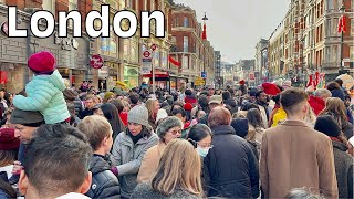 Super Busy Central London 2023 | London Winter Walk, 4k HDR