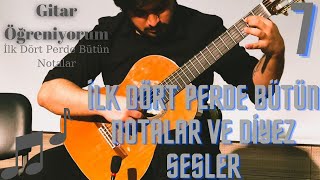 Gitar Öğreniyorum İlk Dört Perde Bütün Notalar