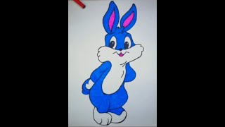 How to make colour drawing/DRAW RABBIT/DRAWING FOR KIDS.