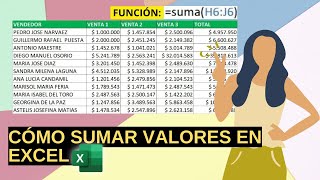 COMO SUMAR VALORES EN EXCEL