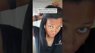 POST COVID HAIR TRIM! Here’s a little demo on one way to get rid of split ends.