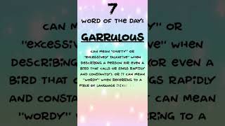 Word of the day GARRULOUS