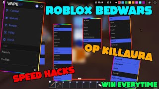 ROBLOX OP BEDWARS VAPE V4 SCRIPT/HACK [ KILL AURA , SPEED HACKS , FLY WITHOUT BLOCK , BEDAURA...]