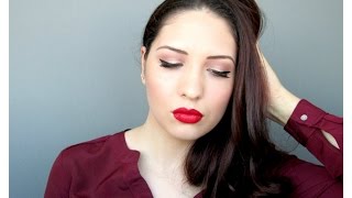 Кадифени червени устни | Velvet Red Lipstick Makeup