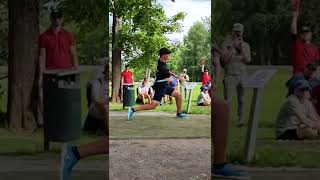 960 fps ultra slow motion forehand drive - Lauri Lehtinen  - European Open - Round 4 Hole 2