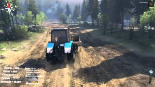 SPINTIRES 2015 gameplay tractor on the roads Belarus MTZ 82